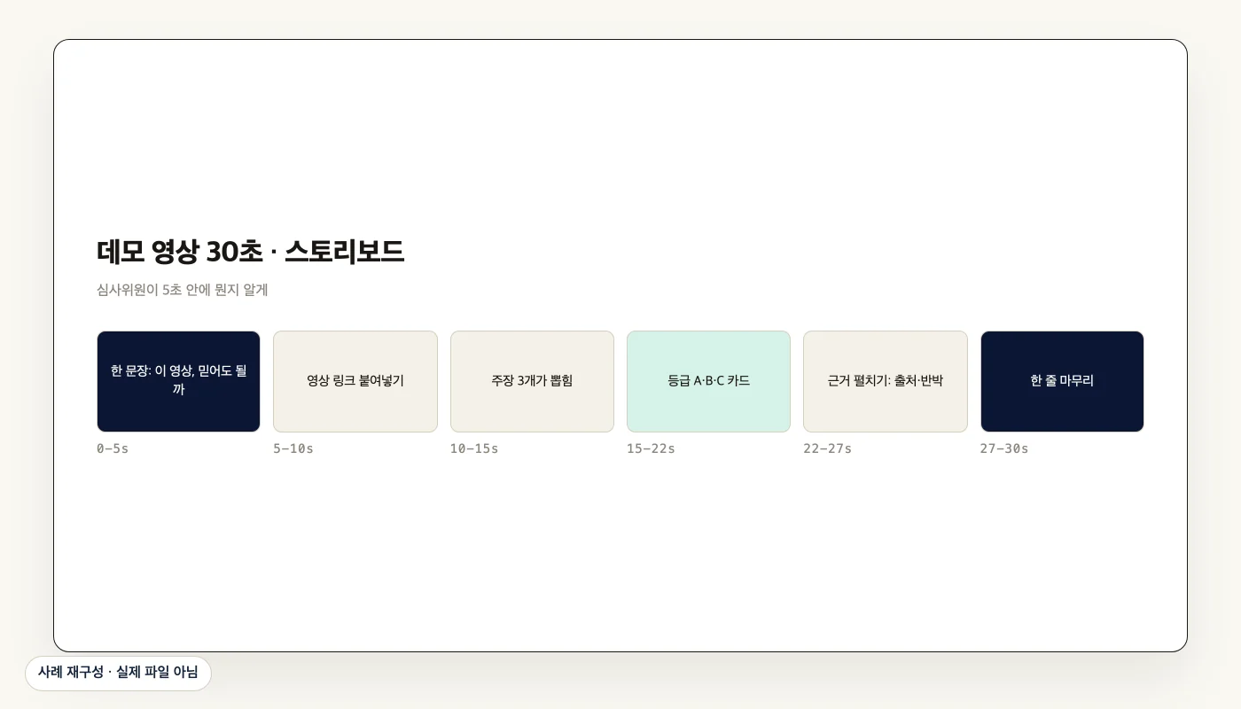 데모 영상 30초 스토리보드 (사례 재구성)