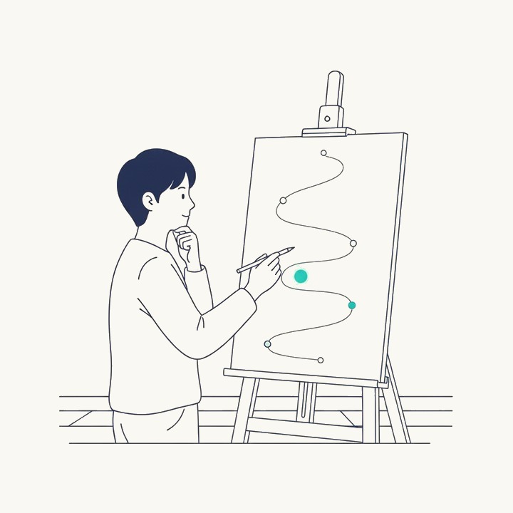 Admissions roadmap design illustration